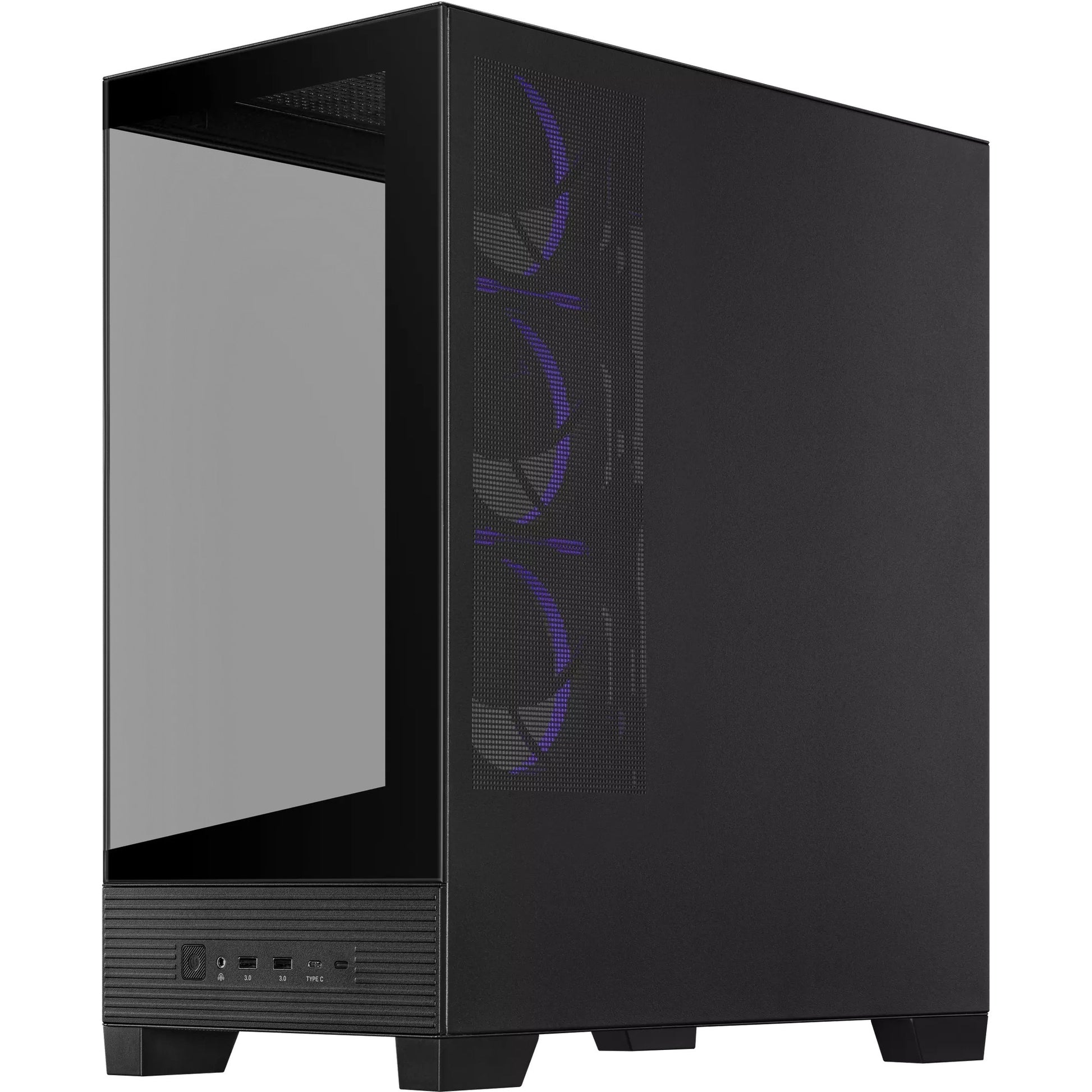 Asus a31 plus Midi-Tower-Gehäuse (schwarz | 2x USB-A | 2x USB-C | gehärtetes Glas)