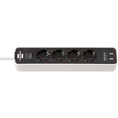 Brennenstuhl -Socket mit Switch 4 Verbindungen + 2 USB -Anschlüsse weiß