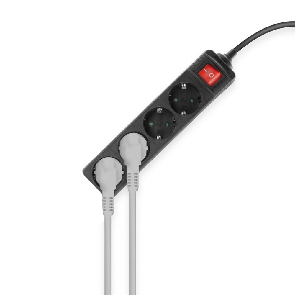 Act Socket mit Switch, 4 Sockets, 2 m, schwarz