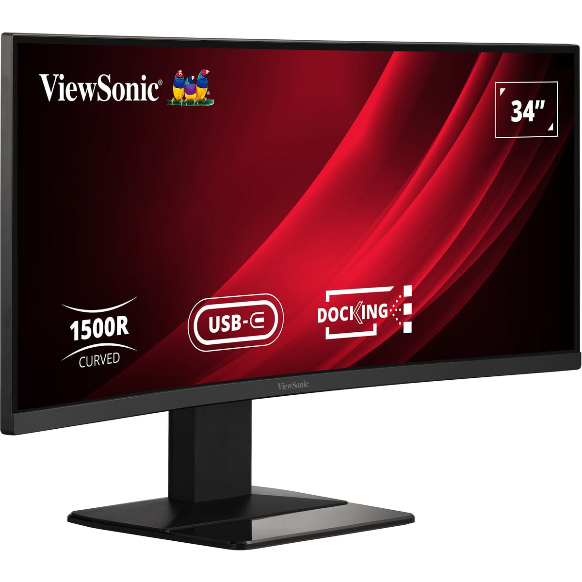 Viewsonic UwQHD gebogener Docking-Monitor mit KVM-Switch VG3419C 34 Ultrawide (Schwarz (matt), 1x HDMI, 1x Display-Port, USB-A, USB-B, USB-C, LAN, Audio)