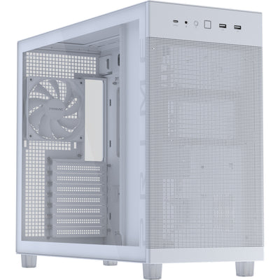 Asus Prime Ap303 - Midi-Tower-Gehäuse mit gehärteter Glasscheibe (weiß | 2x USB-A | 1x USB-C | gehärtetes Glas)