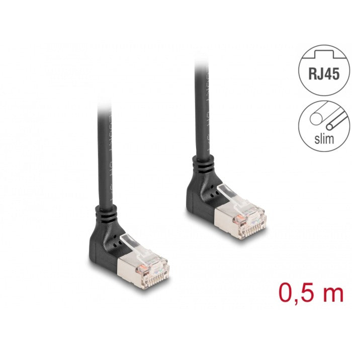 Delock RJ45 Network Cable Cat.6a S FTP Slim 90 ° nach oben