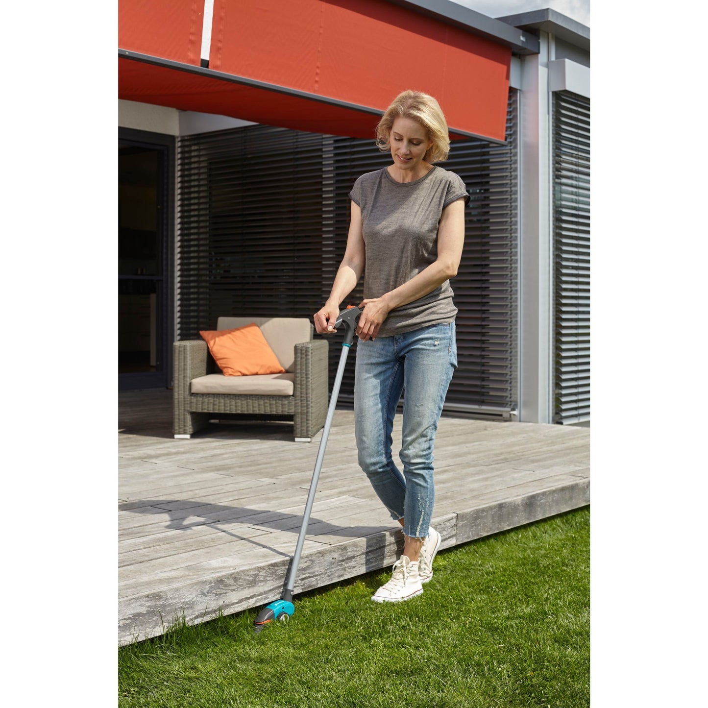 Gardena Comfort Grasschere auf Stahl