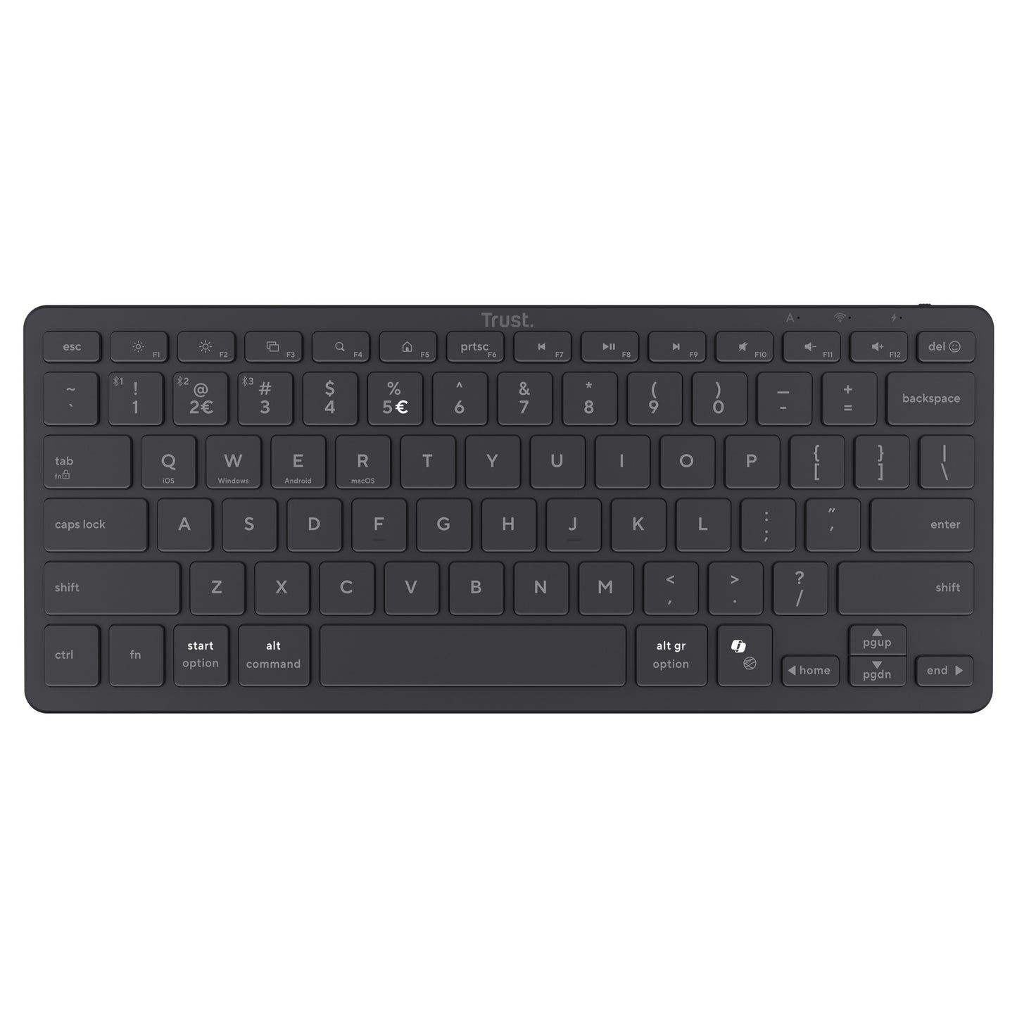Trust Nado II Bluetooth-Tastatur (schwarz, US-Layout, Scherenschalter, Bluetooth)