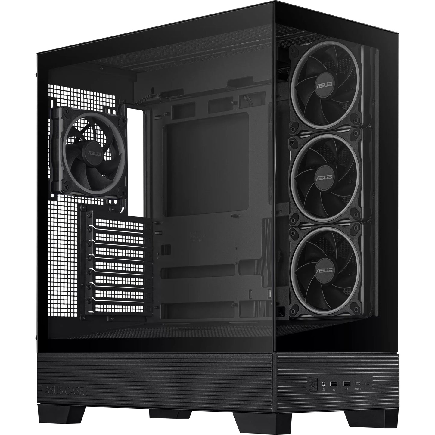 Asus a31 plus Midi-Tower-Gehäuse (schwarz | 2x USB-A | 2x USB-C | gehärtetes Glas)