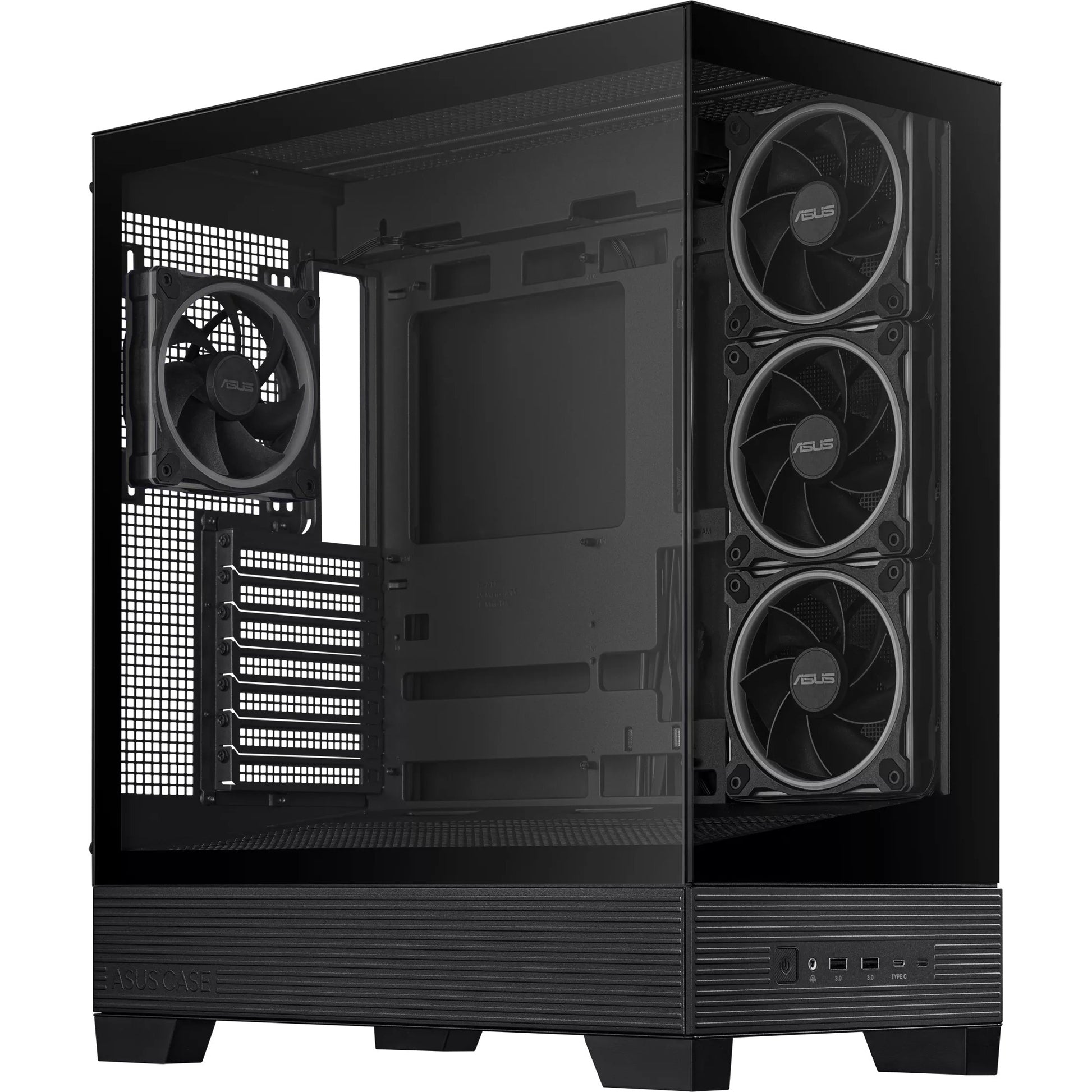 Asus a31 plus Midi-Tower-Gehäuse (schwarz | 2x USB-A | 2x USB-C | gehärtetes Glas)