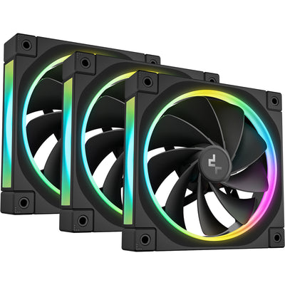 Deepcool FL12R RGB Gehäuselüfter (schwarz, 3 Stück, 120 x 120 x 25 mm, PWM)