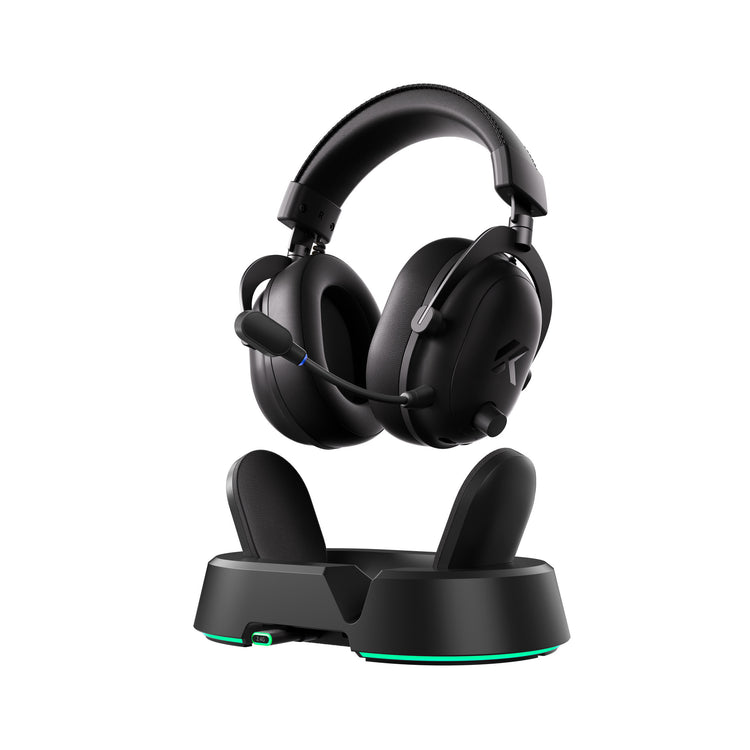 Mchose V9 Turbo+ magnetisches kabelloses Over-Ear-Gaming-Headset (schwarz, Nintendo Switch, Playstation 4, Playstation 5, Mobil, PC, 2,4 G Bluetooth USB)