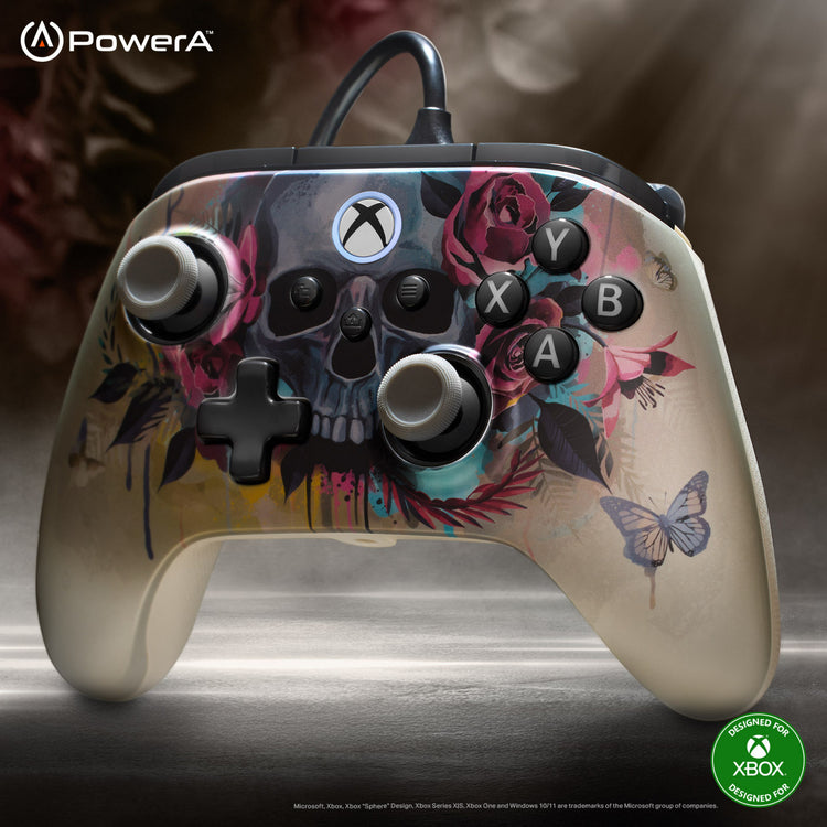 Powera Advantage Plus kabelgebundener Controller für Xbox Series X|s – Bloom Gloom (Silber, Xbox Series X|s, Xbox One, PC)