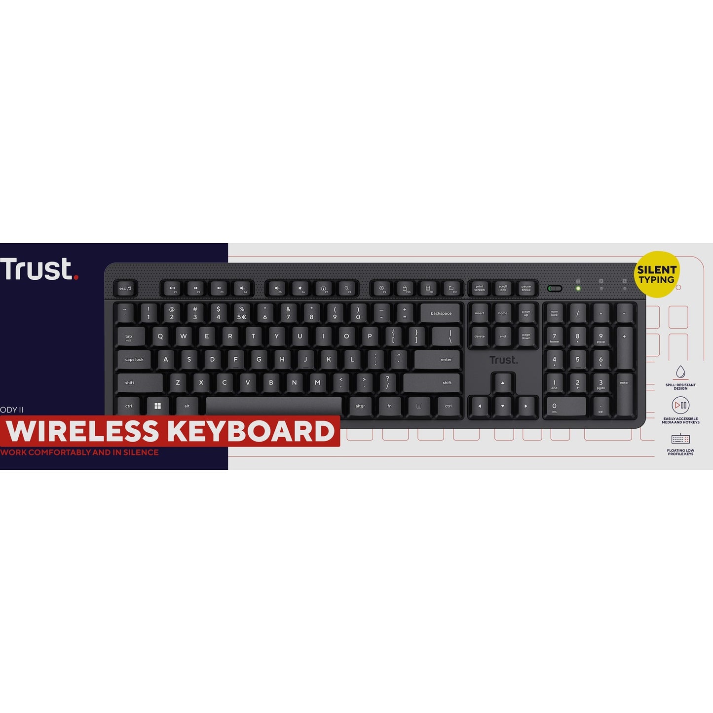 Vertrauen Sie Ody II Stille drahtlose Tastatur