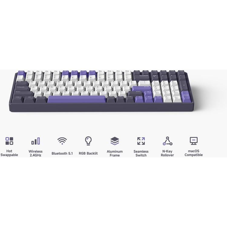 Iqunix F97 Lavandin Wireless mechanischer Tastatur