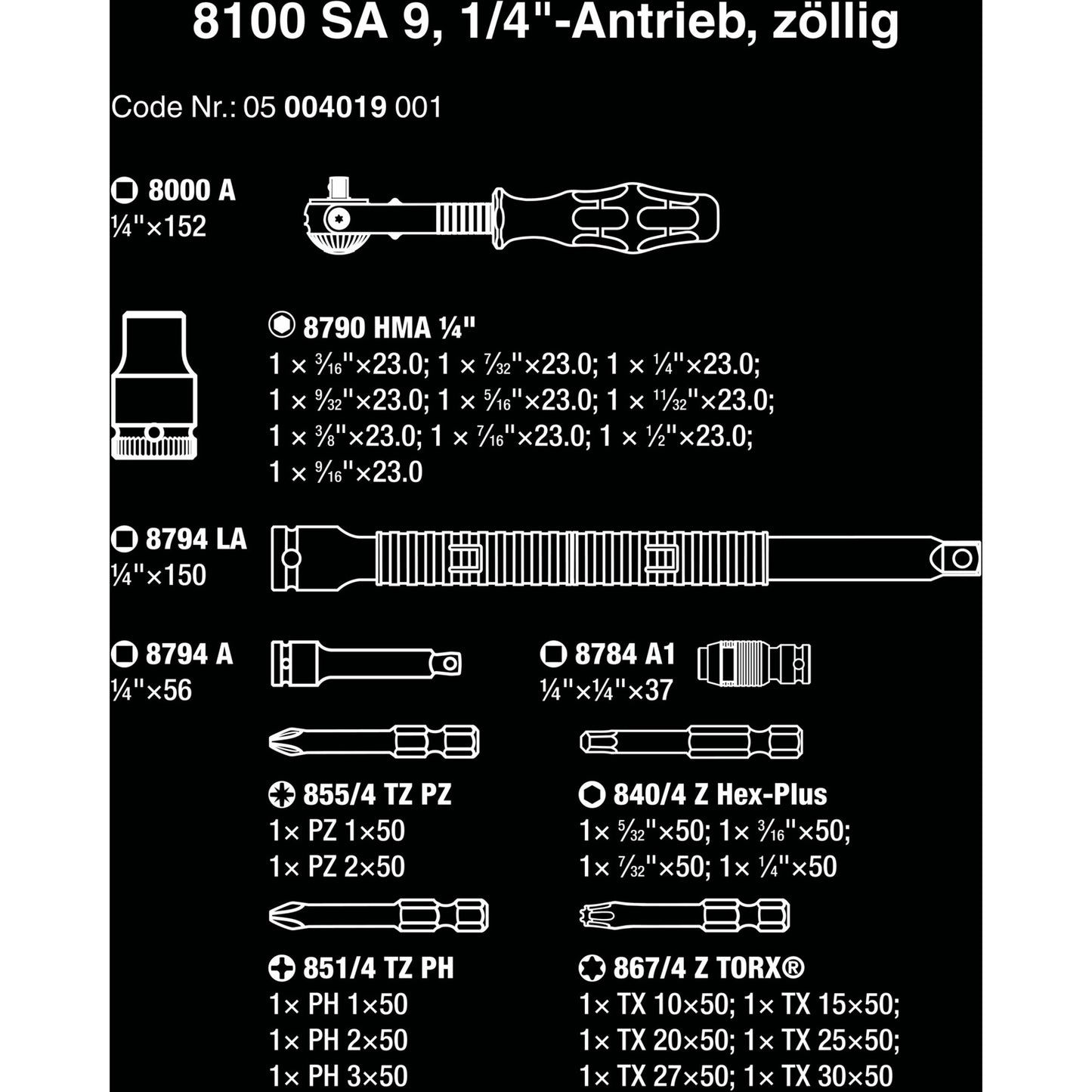 Waa 8100 SA 9 Zyklop Speed ​​Rasseln Set
