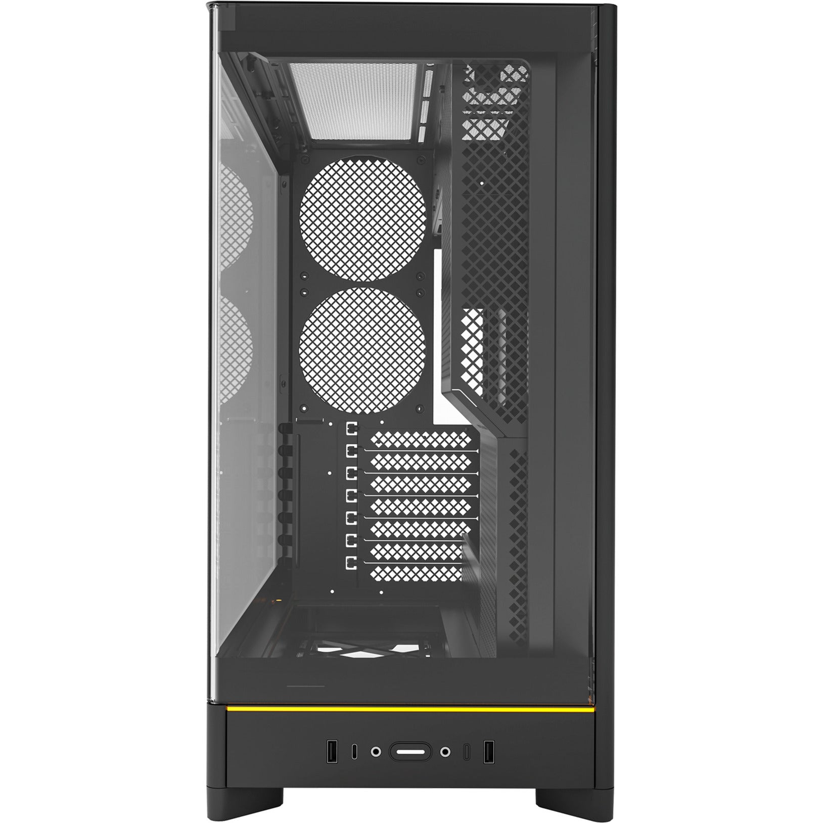 Montech HS02 Midi-Tower-Gehäuse (schwarz | 2x USB-A | 1x USB-C | RGB | gehärtetes Glas)