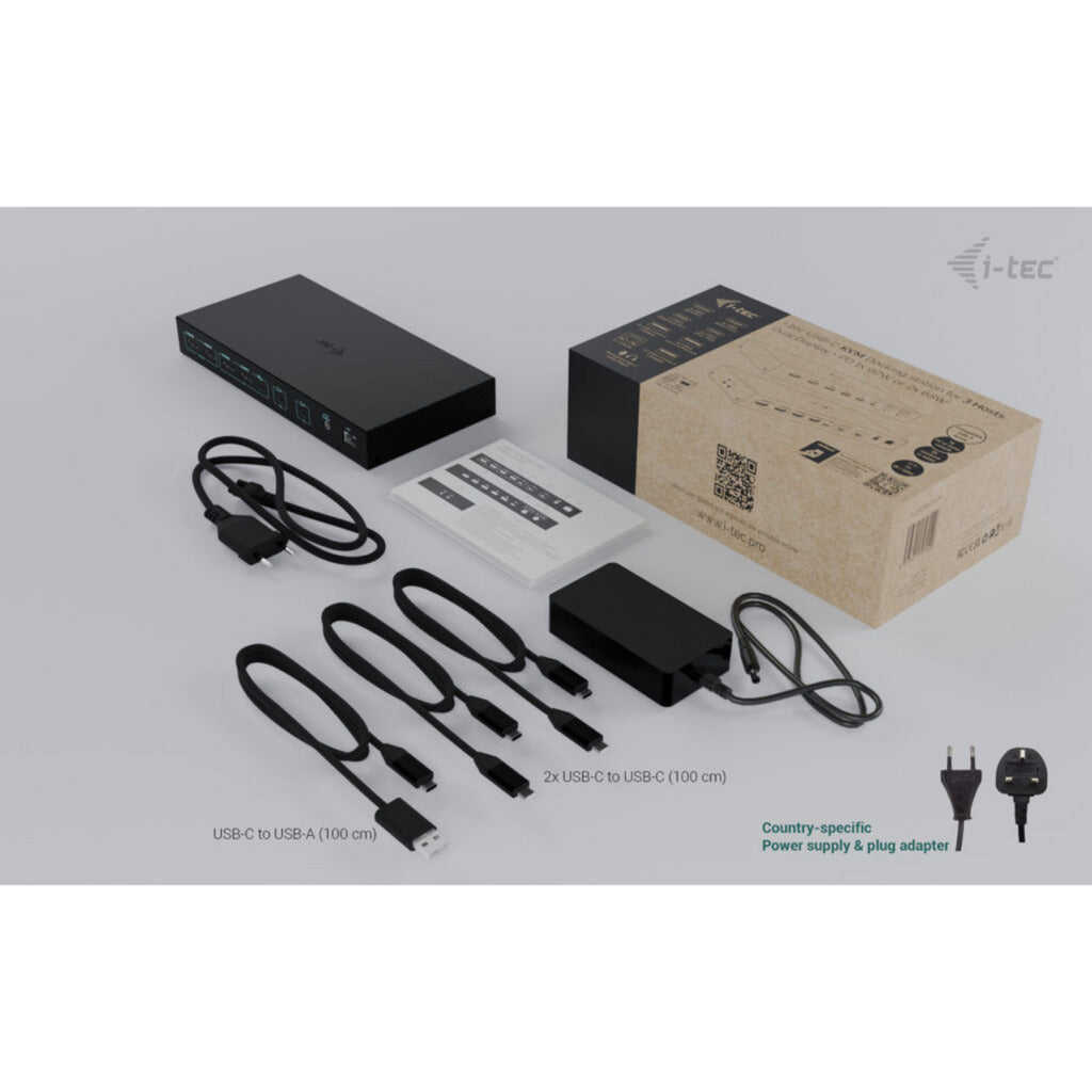 I-tec USB-C KVM Dock Pro Dockingstation (schwarz)