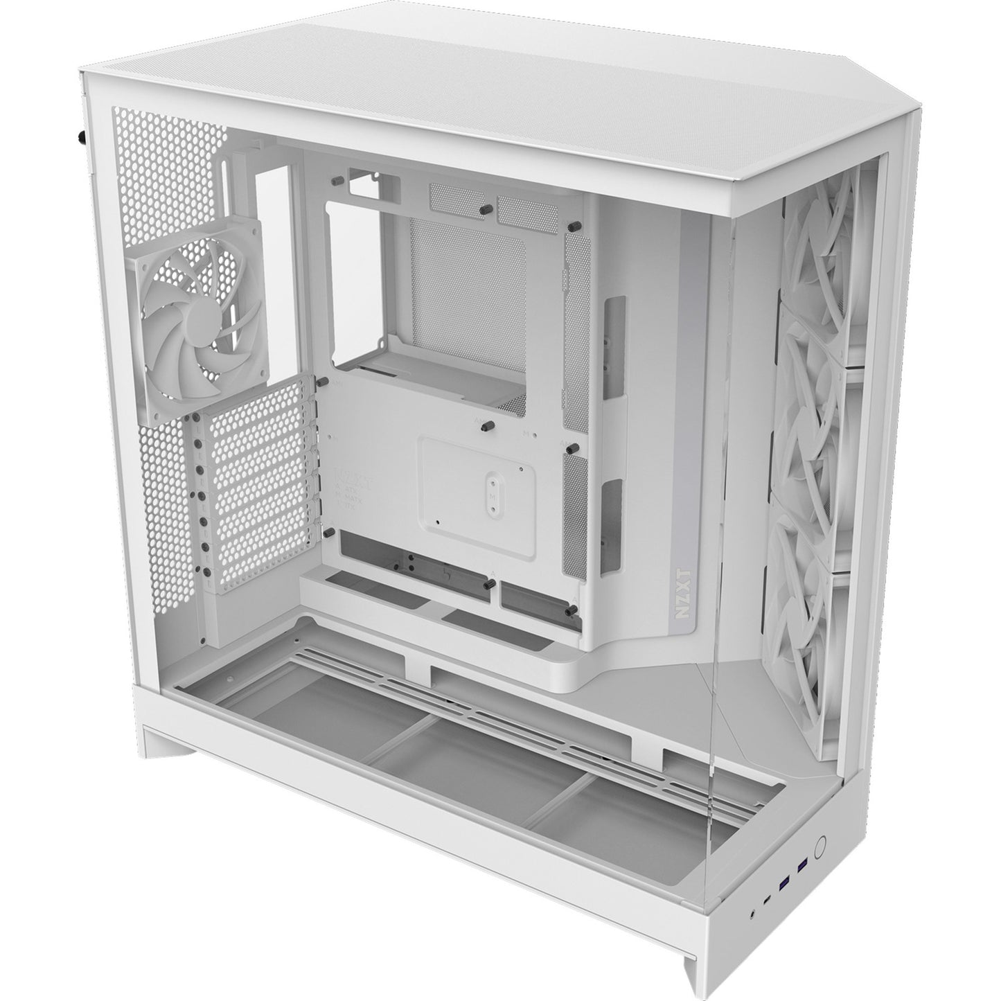 Nzxt h9 flow Midi-Tower-Gehäuse (weiß (matt) | 2x USB-A | 1x USB-C | gehärtetes Glas)