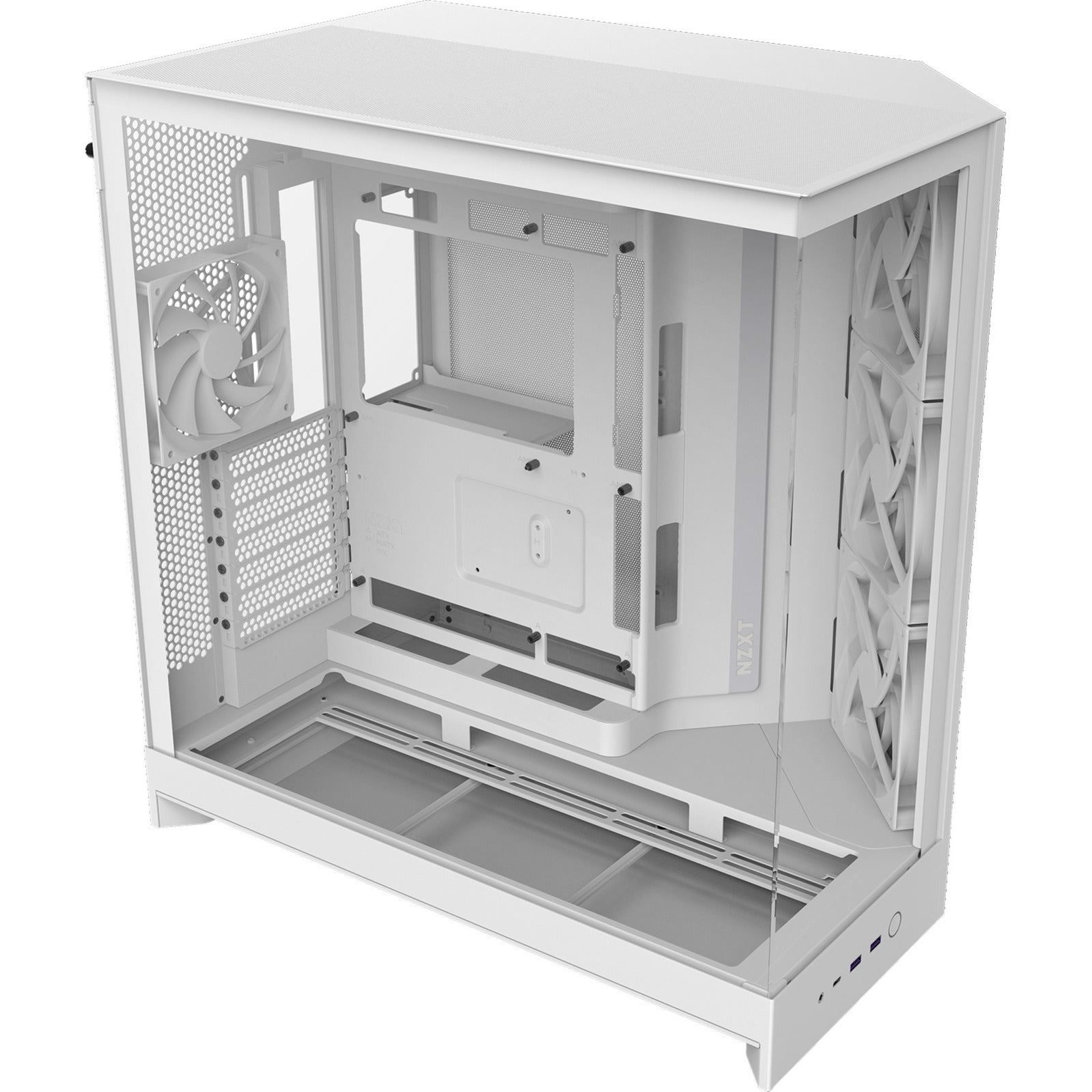 Nzxt h9 flow Midi-Tower-Gehäuse (weiß (matt) | 2x USB-A | 1x USB-C | gehärtetes Glas)