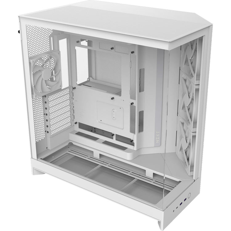 Nzxt h9 flow Midi-Tower-Gehäuse (weiß (matt) | 2x USB-A | 1x USB-C | gehärtetes Glas)