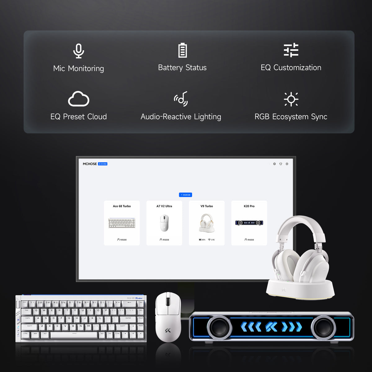 Mchose V9 Turbo+ magnetisches kabelloses Over-Ear-Gaming-Headset (rot, Nintendo Switch, Playstation 4, Playstation 5, Mobil, PC, 2,4 G Bluetooth USB)