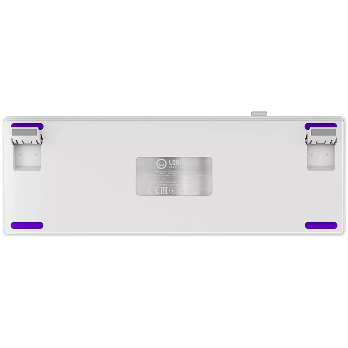 Lorgar kbp70mw, Gaming-Tastatur (weiß, US-Layout, logar toxic purple, 65 %, RGB, Hot-Swap-fähig, PBT Double-Shot, Bluetooth 2,4 GHz USB)