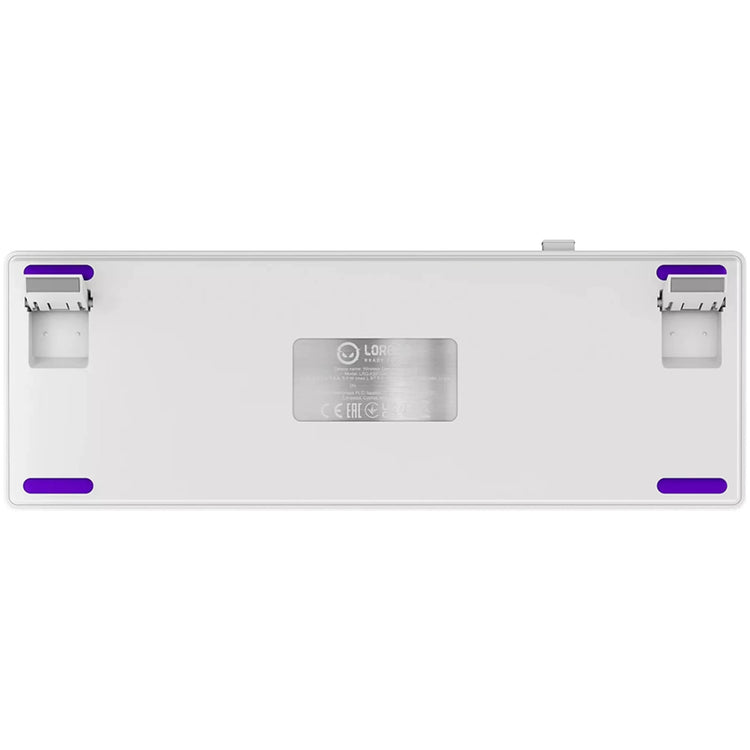 Lorgar kbp70mw, Gaming-Tastatur (weiß, US-Layout, logar toxic purple, 65 %, RGB, Hot-Swap-fähig, PBT Double-Shot, Bluetooth 2,4 GHz USB)