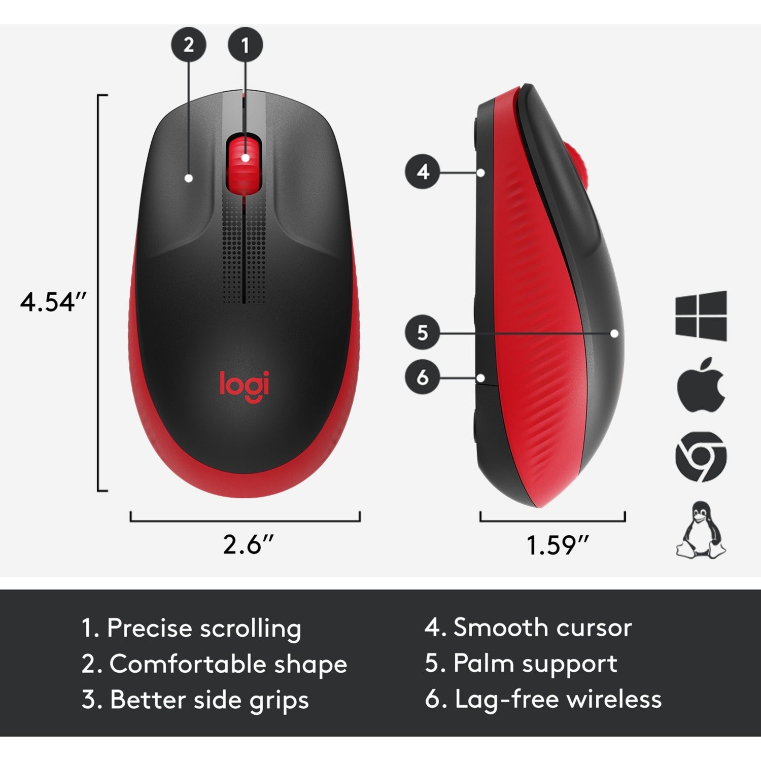 Logitech M190 Kabellose Maus in Standardgröße