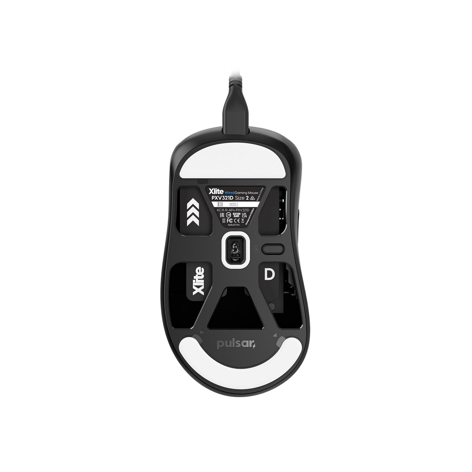 Pulsar xlite mittelgroße kabelgebundene Gaming-Maus (schwarz, 26000 dpi)