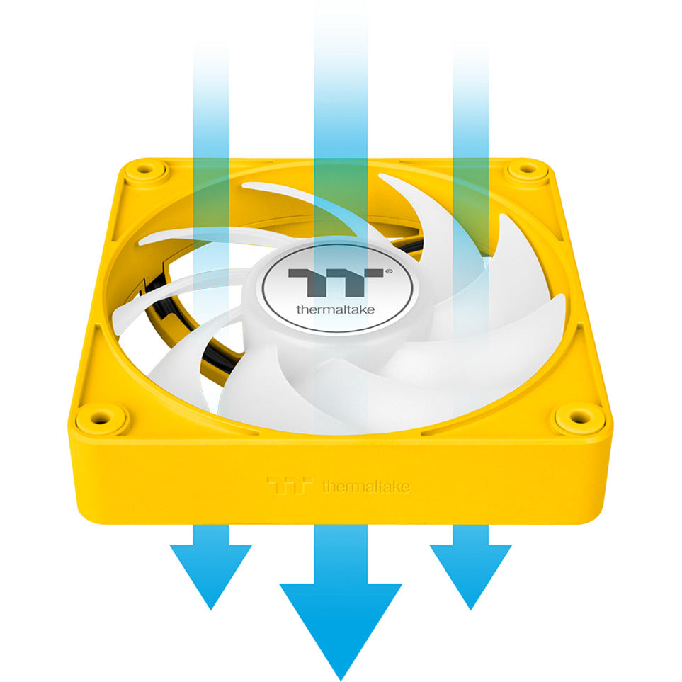 Thermaltake CT120 EX ArGB Sync PC-Lüfter Bumblebee (3-Lüfter-Pack) Gehäuselüfter (Gelb, 3 Stück, 120 x 120 x 25 mm, PWM)