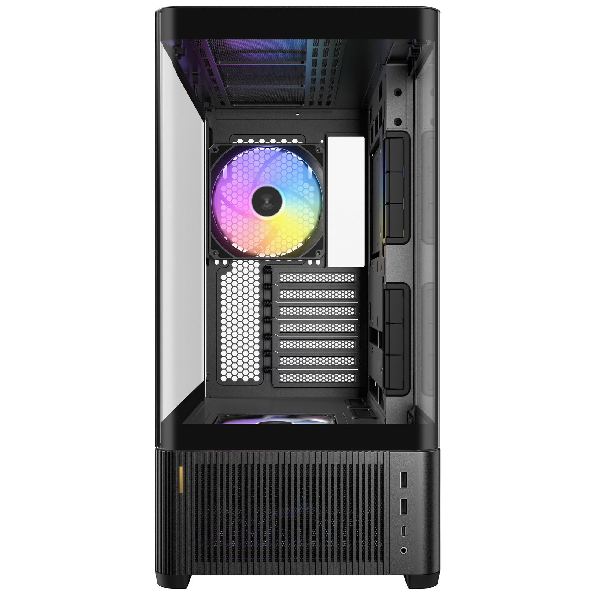 Antec C6 Curve Argb Midi-Tower-Gehäuse (schwarz | 2x USB-A | 1x USB-C | gehärtetes Glas)