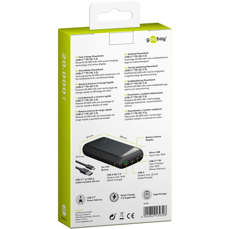 Goobay -Gebühr Powerbank 20.000 mah
