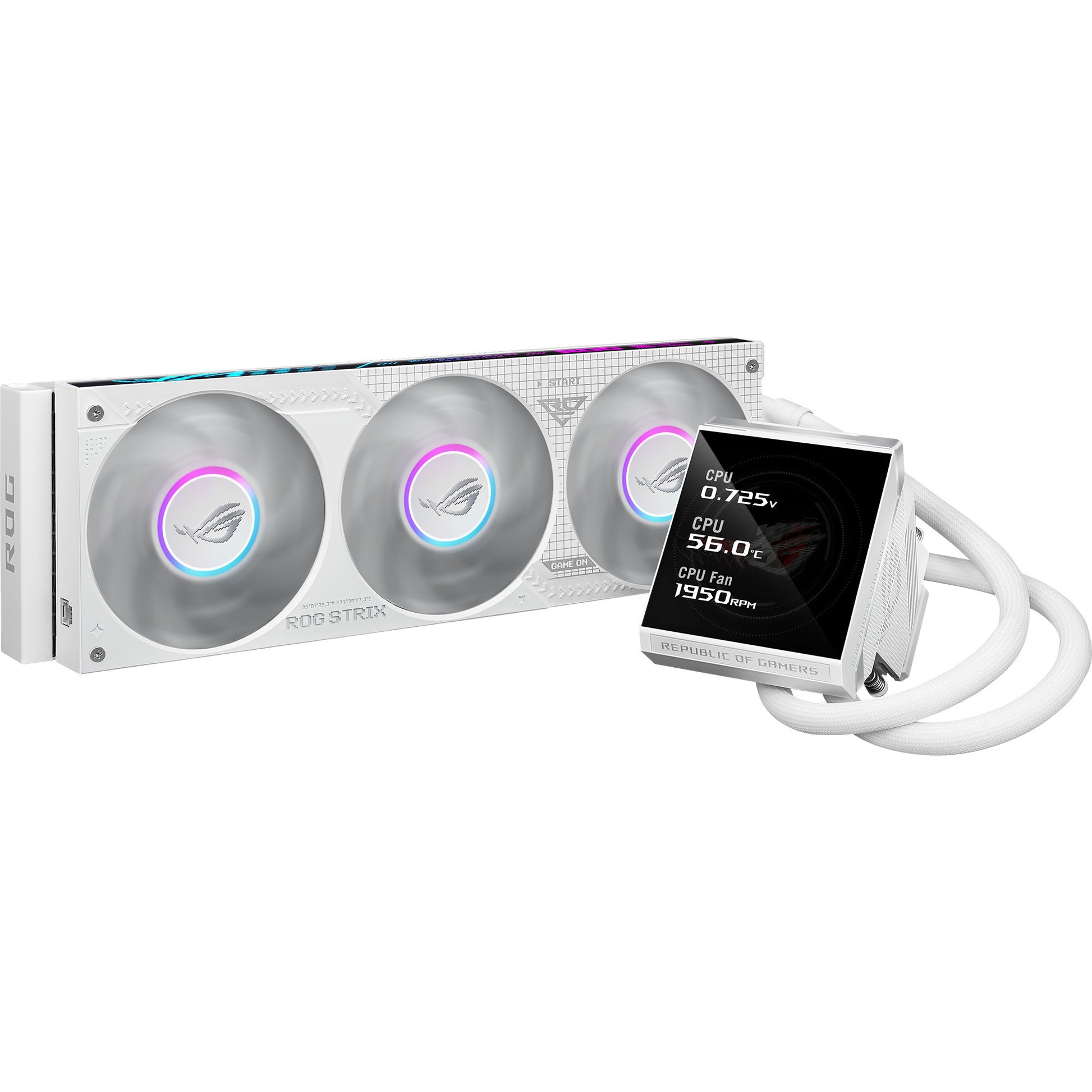 Asus ROG Strix LC IV 360 ARGB LCD-Wasserkühlung (Weiß, 4-Pin-PWM)