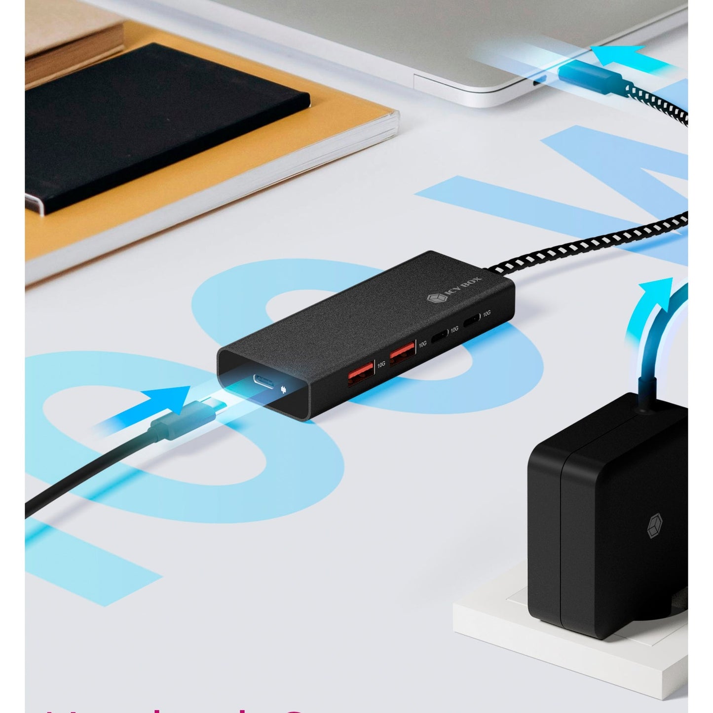 Icy Box 4-Fever Hub mit USB-C 3.2 Gen 2