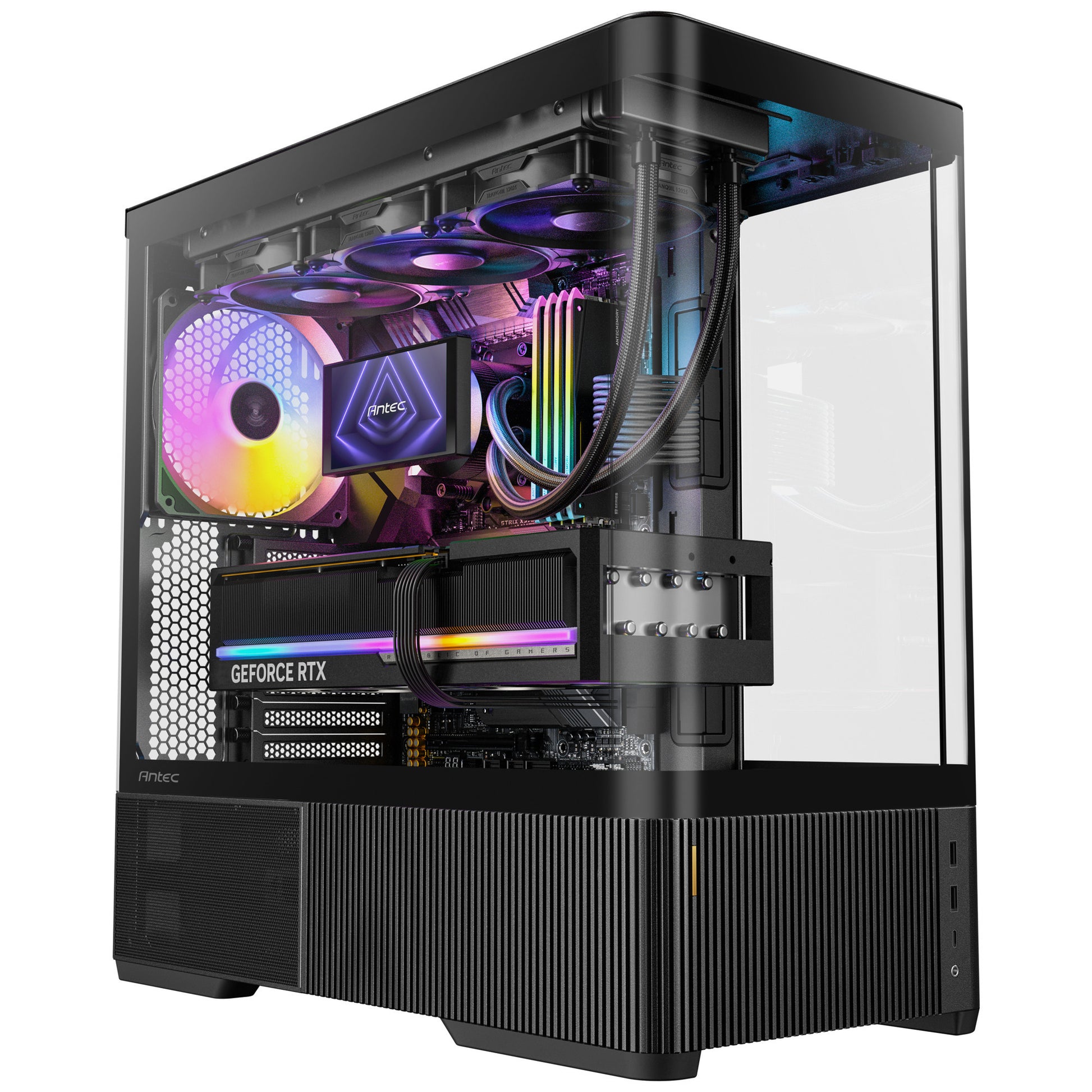 Antec C6 Curve Argb Midi-Tower-Gehäuse (schwarz | 2x USB-A | 1x USB-C | gehärtetes Glas)