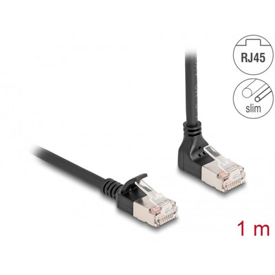 Delock RJ45 Network Cable Cat.6a S ftp Slim 90 ° nach oben a