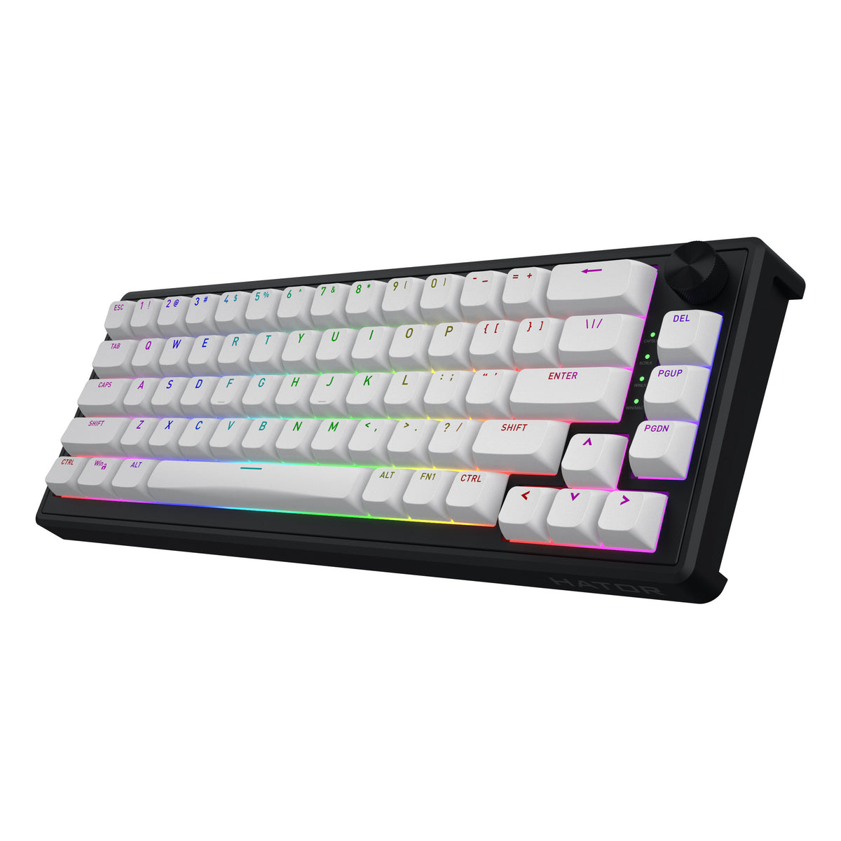 Hator Skyfall Mag Ultra 8K, Gaming-Tastatur (Schwarz, US-Layout, Hator Aurum Ice, 65 %, RGB, Double-Shot PBT, Hot-Swap)