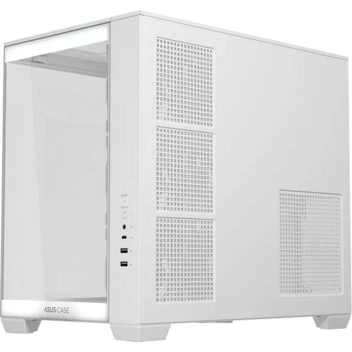 Asus a32 plus Midi-Tower-Gehäuse (weiß | 2x USB-A | 1x USB-C | RGB | gehärtetes Glas)