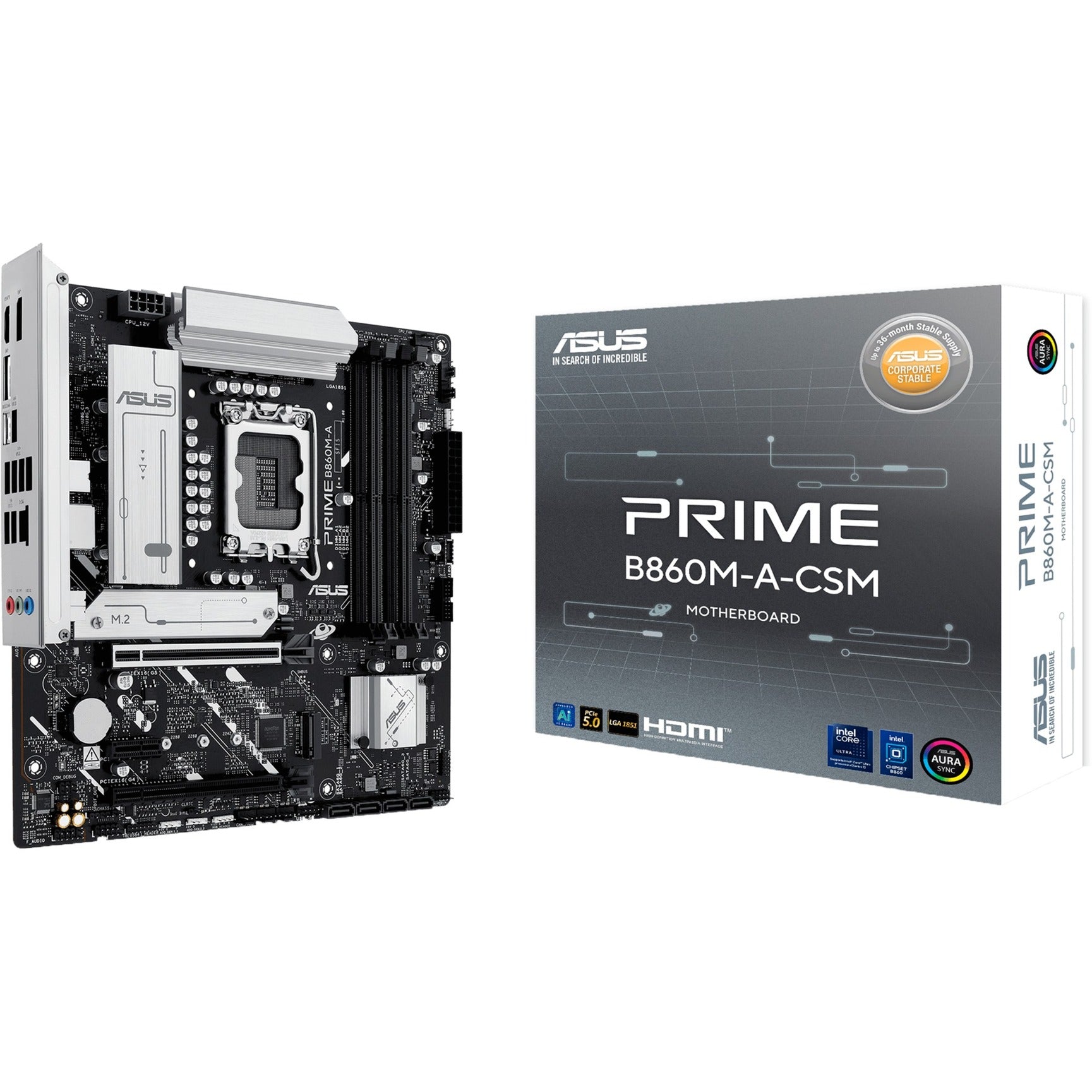Asus Prime B860M-A-CSM Sockel 1851 Motherboard (Raid, 2,5 GB-LAN, Sound, µatx)