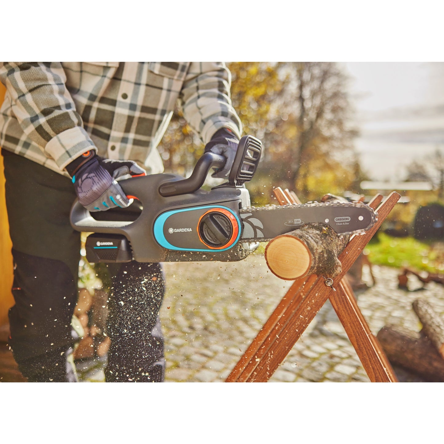 Gardena Kettensäge 25018V P4A Set