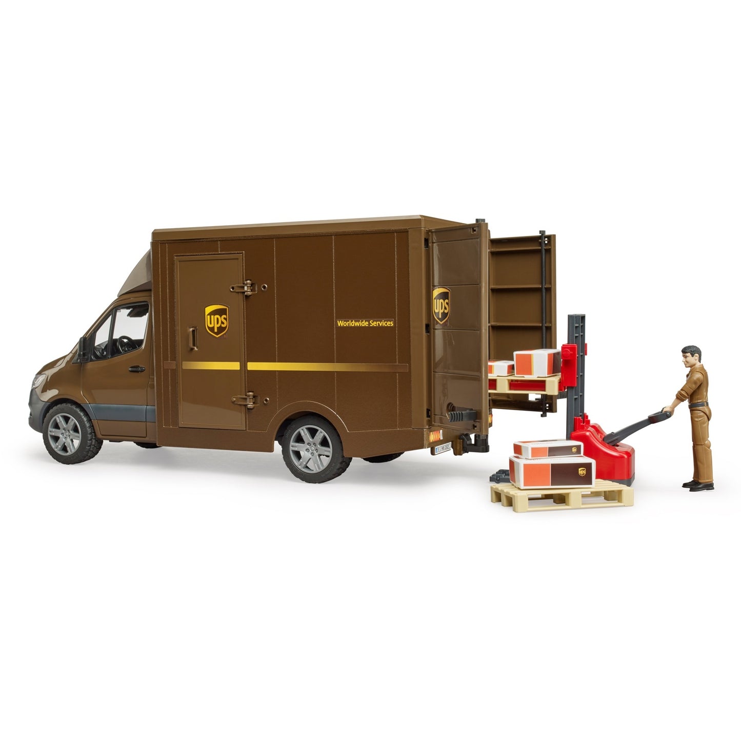 BRUDER MB Sprinter Ups mit Treiber und Zubehör
