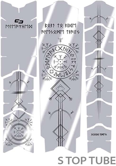 Unleazhed kratzfeste Rahmenschutzfolie – Runes of Shred schwarz glänzend