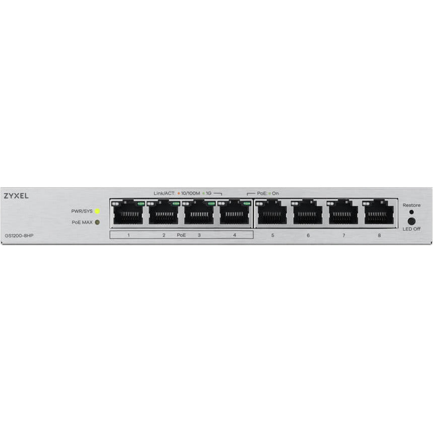 Zyxel 8-Port GBE PoE Web Managed Switch (Grau)