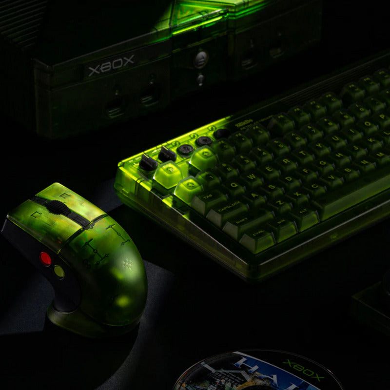 8bitdo Retro R8 Maus – Xbox Edition (grün, 50 – 26000 dpi, Bluetooth USB-C 2,4 GHz)
