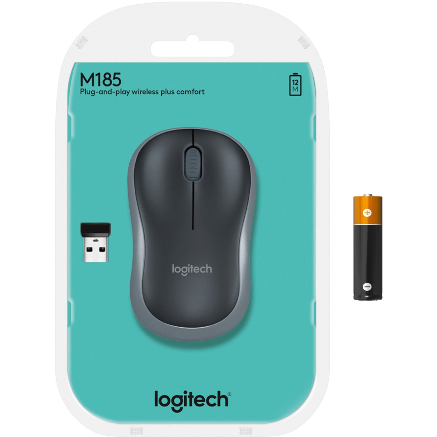 Logitech kabellose Maus M185 (blau, Einzelhandel)