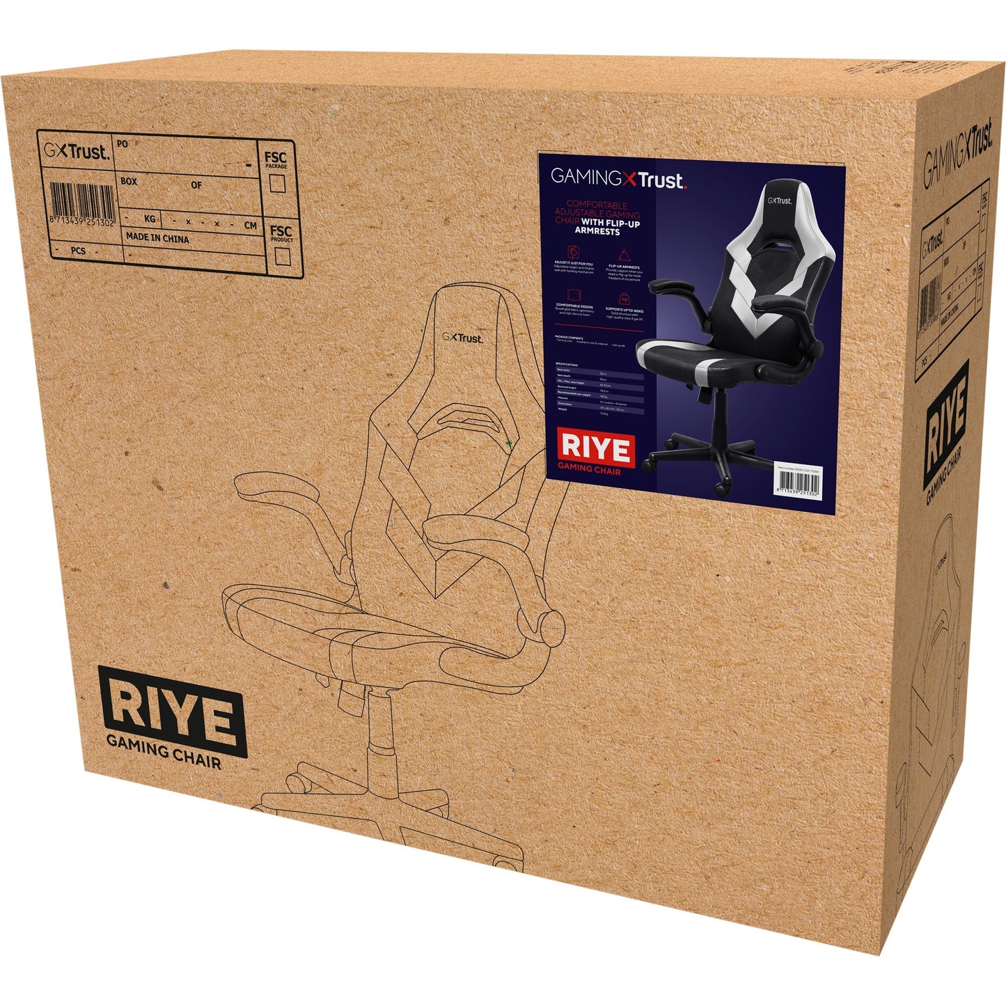 Vertrauen Sie GXT 703W Riye Gaming Chair