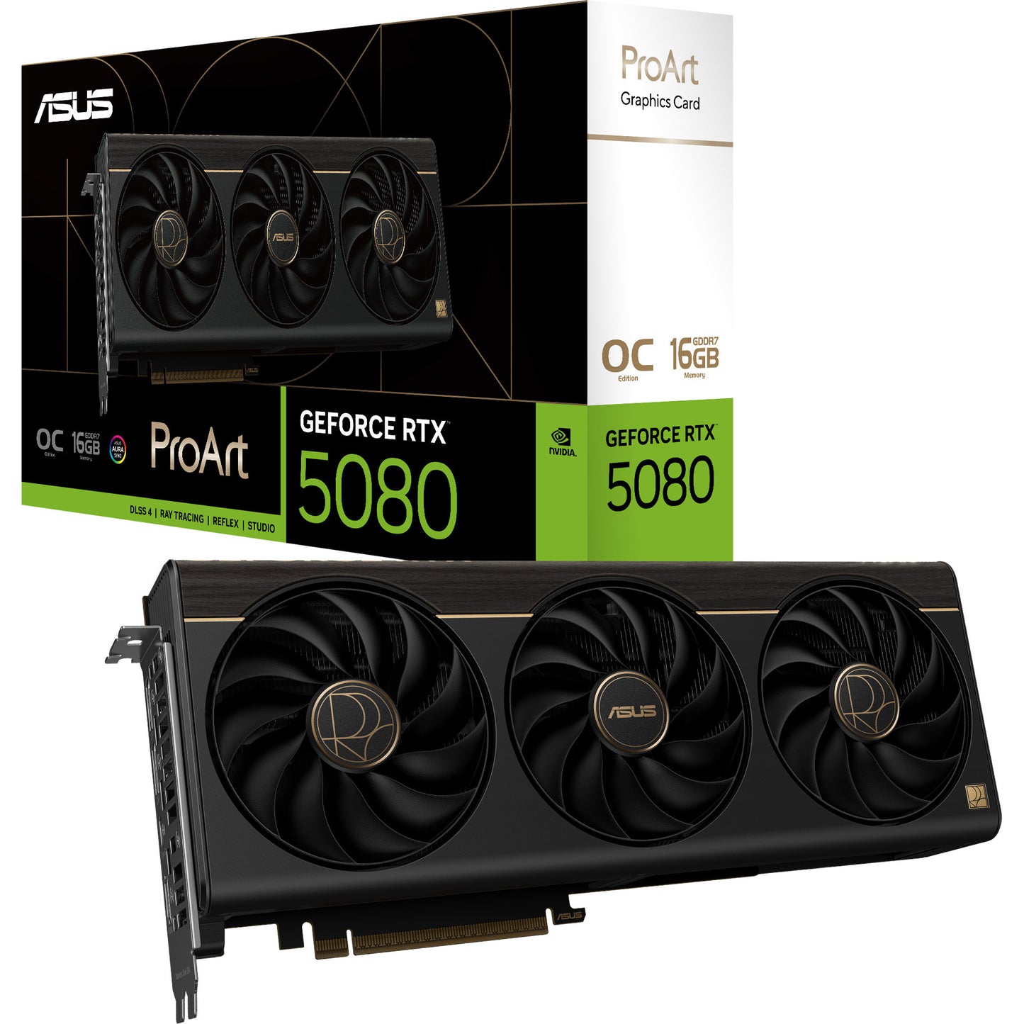 Asus ProArt GeForce RTX 5080 OC 16G Grafikkarte (2x DisplayPort, 1x HDMI 2.1, 1x USB-C, DLSS 4)