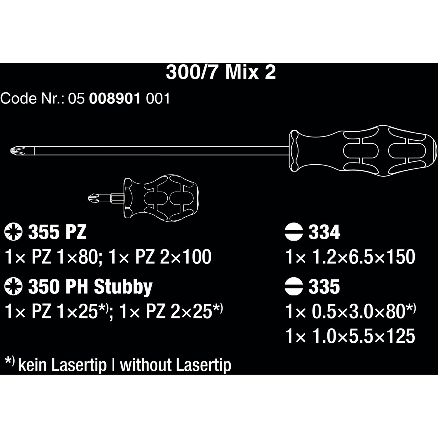 Wera 300 7 Mix 2 Schraubendreher -Set