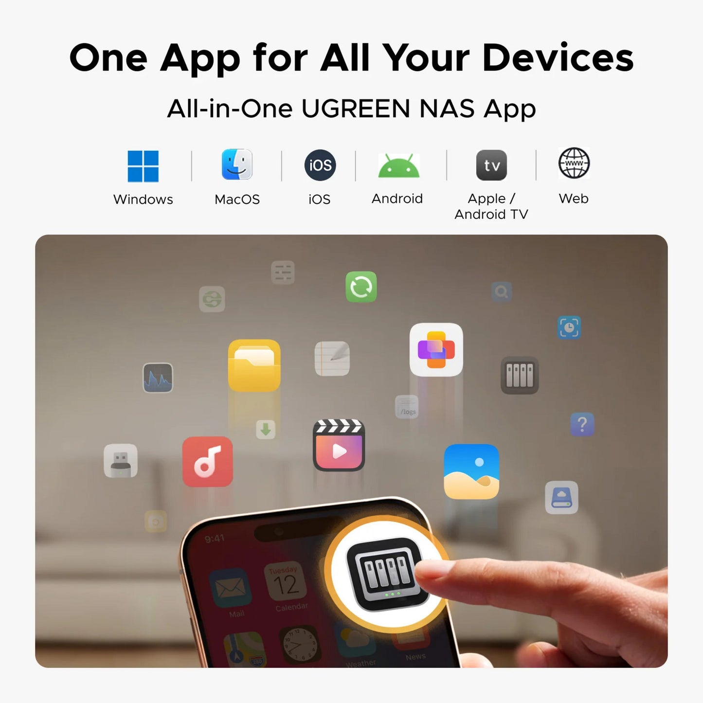 Ugreen nasync dh2300 (grau, 1GBE, HDMI, USB)