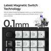 Keychron Q0 HE QMK Wireless Custom Number Pad RGB mechanischer Numpad (schwarz, US-Layout (QWERTY), Gateron Double-Rail Magnetic Nebula, Hot-Swap, RGB, Double-Shot PBT-Tastenkappen)
