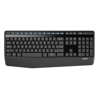 Logitech MK345 Comfort kabelloses Tastatur- und Maus-Kombi-Desktop-Set (schwarz, US-internationales Layout (QWERTZ), 100 %)