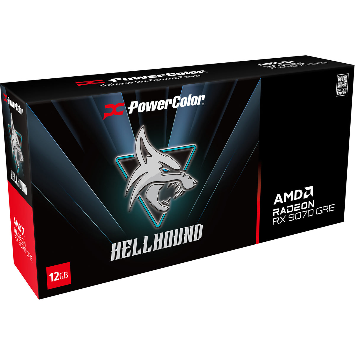 Powercolor Radeon RX 9070 Gre Hellhound 12GB GDDR6 Grafikkarte (schwarz, RDNA4, 3x Display Port, 1x HDMI 2.1)