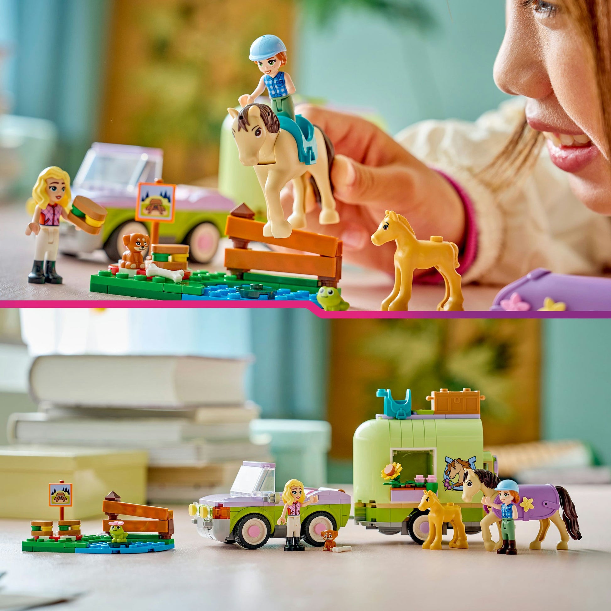 Lego Friends 42695 Anhänger und Pferd und Fohlen